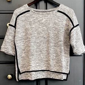 Madewell knit pullover top in black and white heather